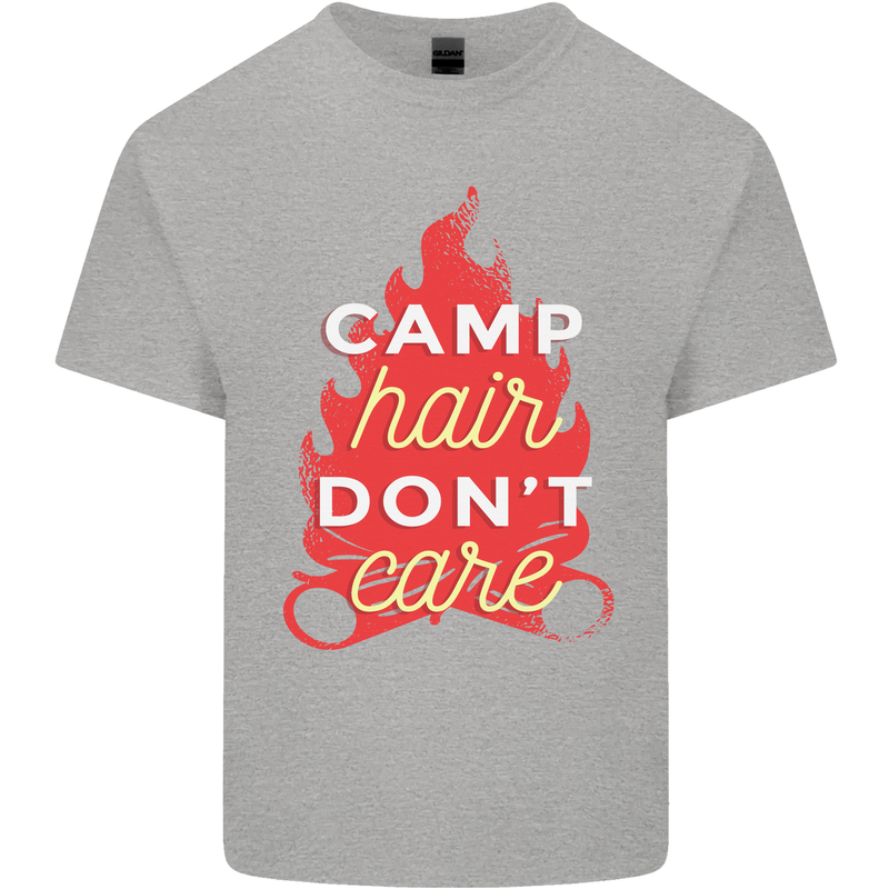 Funny Camping Camp Hair Dont Care Caravan Kids T-Shirt Childrens Sports Grey