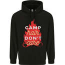 Funny Camping Camp Hair Dont Care Caravan Mens 80% Cotton Hoodie Black