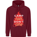 Funny Camping Camp Hair Dont Care Caravan Mens 80% Cotton Hoodie Maroon