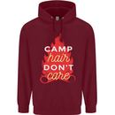 Funny Camping Camp Hair Dont Care Caravan Mens 80% Cotton Hoodie Maroon