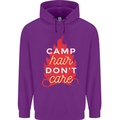 Funny Camping Camp Hair Dont Care Caravan Mens 80% Cotton Hoodie Purple
