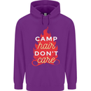 Funny Camping Camp Hair Dont Care Caravan Mens 80% Cotton Hoodie Purple