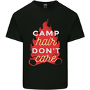 Funny Camping Camp Hair Dont Care Caravan Mens Cotton T-Shirt Tee Top Black