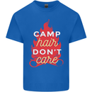 Funny Camping Camp Hair Dont Care Caravan Mens Cotton T-Shirt Tee Top Royal Blue