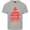 Funny Camping Camp Hair Dont Care Caravan Mens Cotton T-Shirt Tee Top Sports Grey