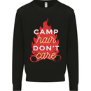 Funny Camping Camp Hair Dont Care Caravan Mens Sweatshirt Jumper Black