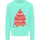 Funny Camping Camp Hair Dont Care Caravan Mens Sweatshirt Jumper Peppermint