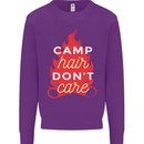 Funny Camping Camp Hair Dont Care Caravan Mens Sweatshirt Jumper Purple