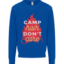 Funny Camping Camp Hair Dont Care Caravan Mens Sweatshirt Jumper Royal Blue