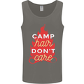 Funny Camping Camp Hair Dont Care Caravan Mens Vest Tank Top Charcoal