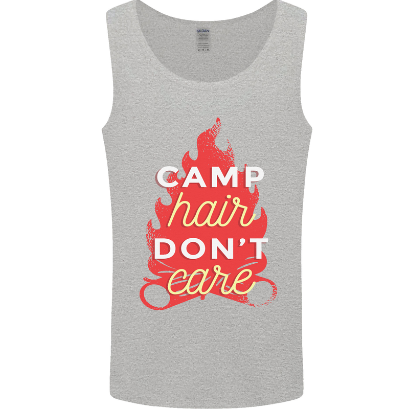 Funny Camping Camp Hair Dont Care Caravan Mens Vest Tank Top Sports Grey