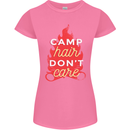 Funny Camping Camp Hair Dont Care Caravan Womens Petite Cut T-Shirt Azalea