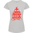 Funny Camping Camp Hair Dont Care Caravan Womens Petite Cut T-Shirt Sports Grey