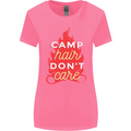 Funny Camping Camp Hair Dont Care Caravan Womens Wider Cut T-Shirt Azalea
