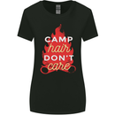 Funny Camping Camp Hair Dont Care Caravan Womens Wider Cut T-Shirt Black