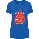 Funny Camping Camp Hair Dont Care Caravan Womens Wider Cut T-Shirt Royal Blue