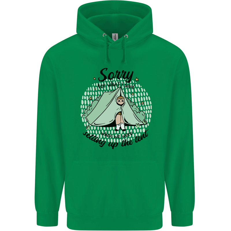 Funny Camping Tent Sorry for What I Said Childrens Kids Hoodie Irish Green