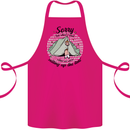 Funny Camping Tent Sorry for What I Said Cotton Apron 100% Organic Pink