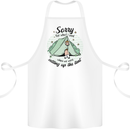 Funny Camping Tent Sorry for What I Said Cotton Apron 100% Organic White