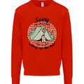 Funny Camping Tent Sorry for What I Said Kids Sweatshirt Jumper Bright Red