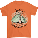 Funny Camping Tent Sorry for What I Said Mens T-Shirt 100% Cotton Orange