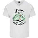 Funny Camping Tent Sorry for What I Said Mens V-Neck Cotton T-Shirt White