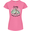 Funny Camping Tent Sorry for What I Said Womens Petite Cut T-Shirt Azalea