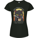 Funny Cat I Hate Morning People Coffee Womens Petite Cut T-Shirt