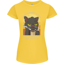 Funny Cat I Hate Morning People Coffee Womens Petite Cut T-Shirt