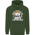 Funny Cat I am the View Childrens Kids Hoodie Forest Green