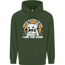 Funny Cat I am the View Childrens Kids Hoodie Forest Green