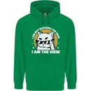 Funny Cat I am the View Childrens Kids Hoodie Irish Green