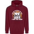 Funny Cat I am the View Childrens Kids Hoodie Maroon