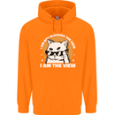 Funny Cat I am the View Childrens Kids Hoodie Orange