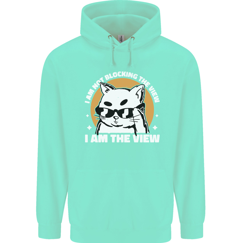 Funny Cat I am the View Childrens Kids Hoodie Peppermint
