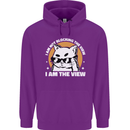Funny Cat I am the View Childrens Kids Hoodie Purple