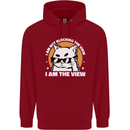 Funny Cat I am the View Childrens Kids Hoodie Red