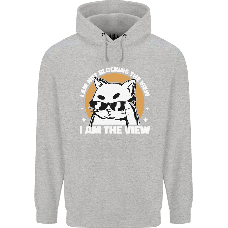 Funny Cat I am the View Childrens Kids Hoodie Sports Grey