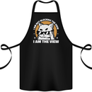 Funny Cat I am the View Cotton Apron 100% Organic Black
