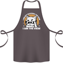 Funny Cat I am the View Cotton Apron 100% Organic Dark Grey