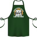 Funny Cat I am the View Cotton Apron 100% Organic Forest Green