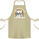 Funny Cat I am the View Cotton Apron 100% Organic Khaki