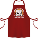 Funny Cat I am the View Cotton Apron 100% Organic Maroon