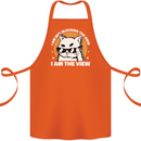 Funny Cat I am the View Cotton Apron 100% Organic Orange