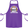 Funny Cat I am the View Cotton Apron 100% Organic Purple