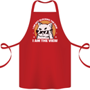 Funny Cat I am the View Cotton Apron 100% Organic Red
