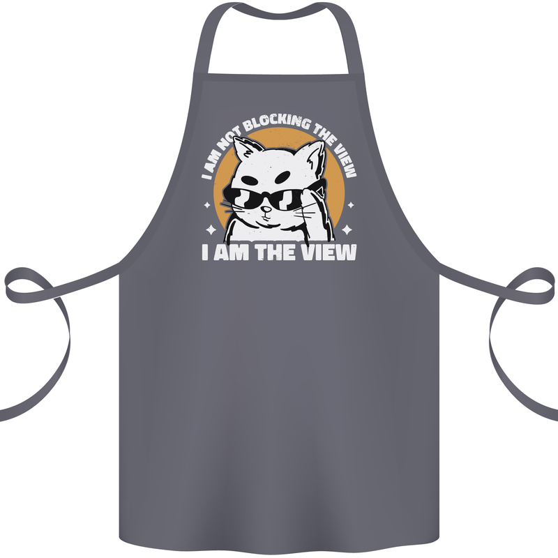 Funny Cat I am the View Cotton Apron 100% Organic Steel
