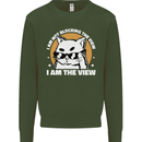 Funny Cat I am the View Kids Sweatshirt Jumper Forest Green