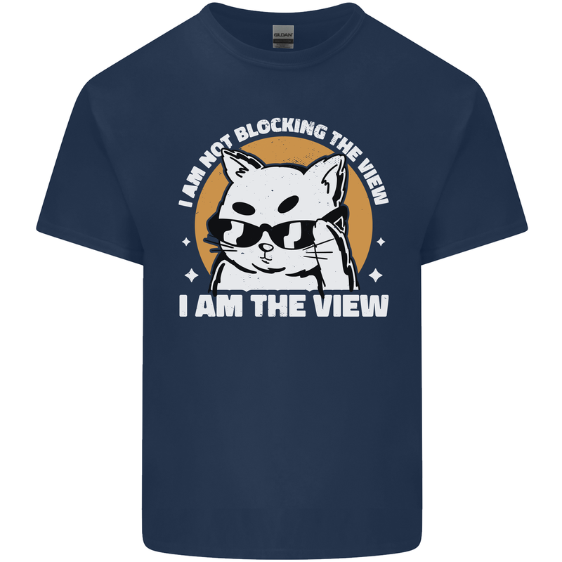 Funny Cat I am the View Kids T-Shirt Childrens Navy Blue