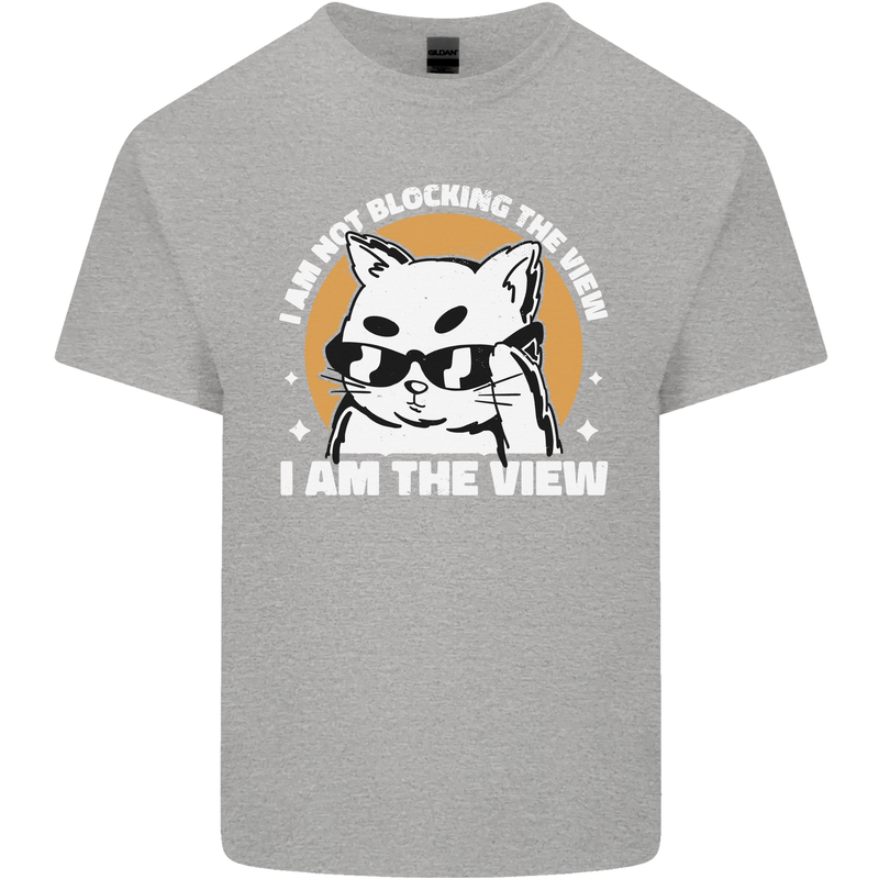 Funny Cat I am the View Kids T-Shirt Childrens Sports Grey